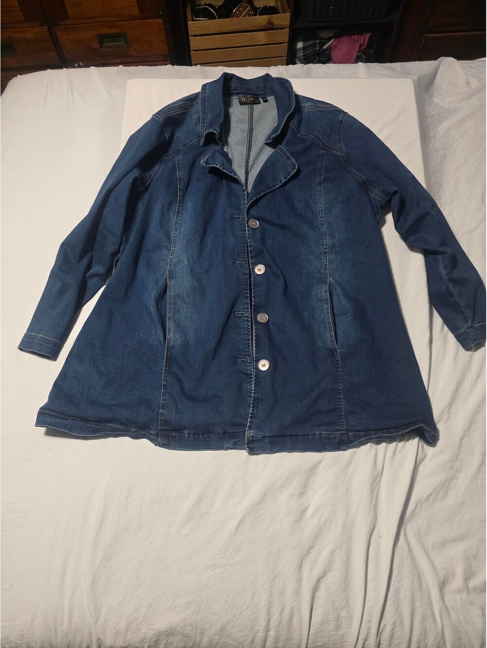 Longline Denim Button-Up Jacket
